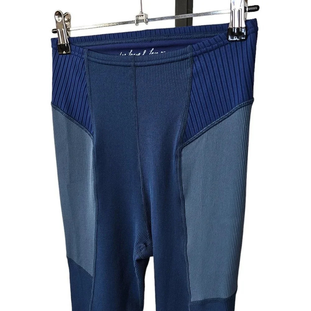 For Love & Lemons Payton High Rise Ribbed Active Leggings Blue Size Small, NWT - Picture 7 of 9